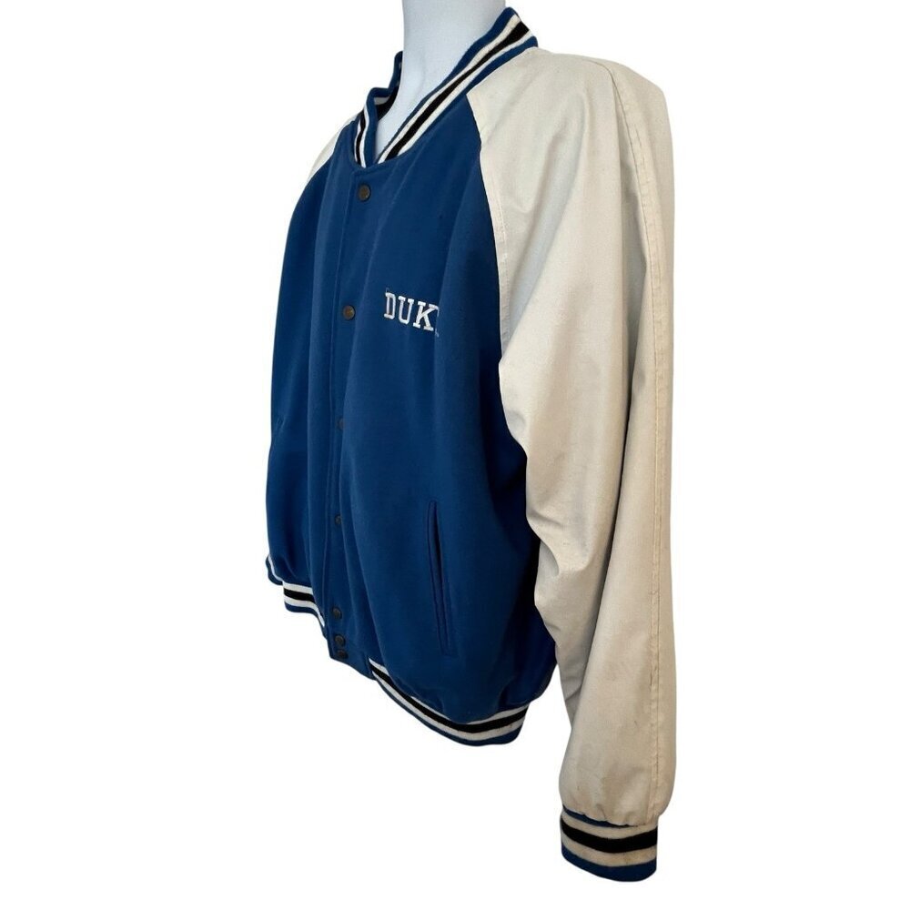 Duke Blue Devils Varsity Wool Blend Jacket L Blue Steve and Barrys Distressed - Picture 4 of 16